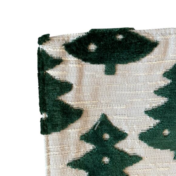 Green Velvet Christmas Tree Table Runner 16x90 Made in Belgium New - Picture 10 of 12